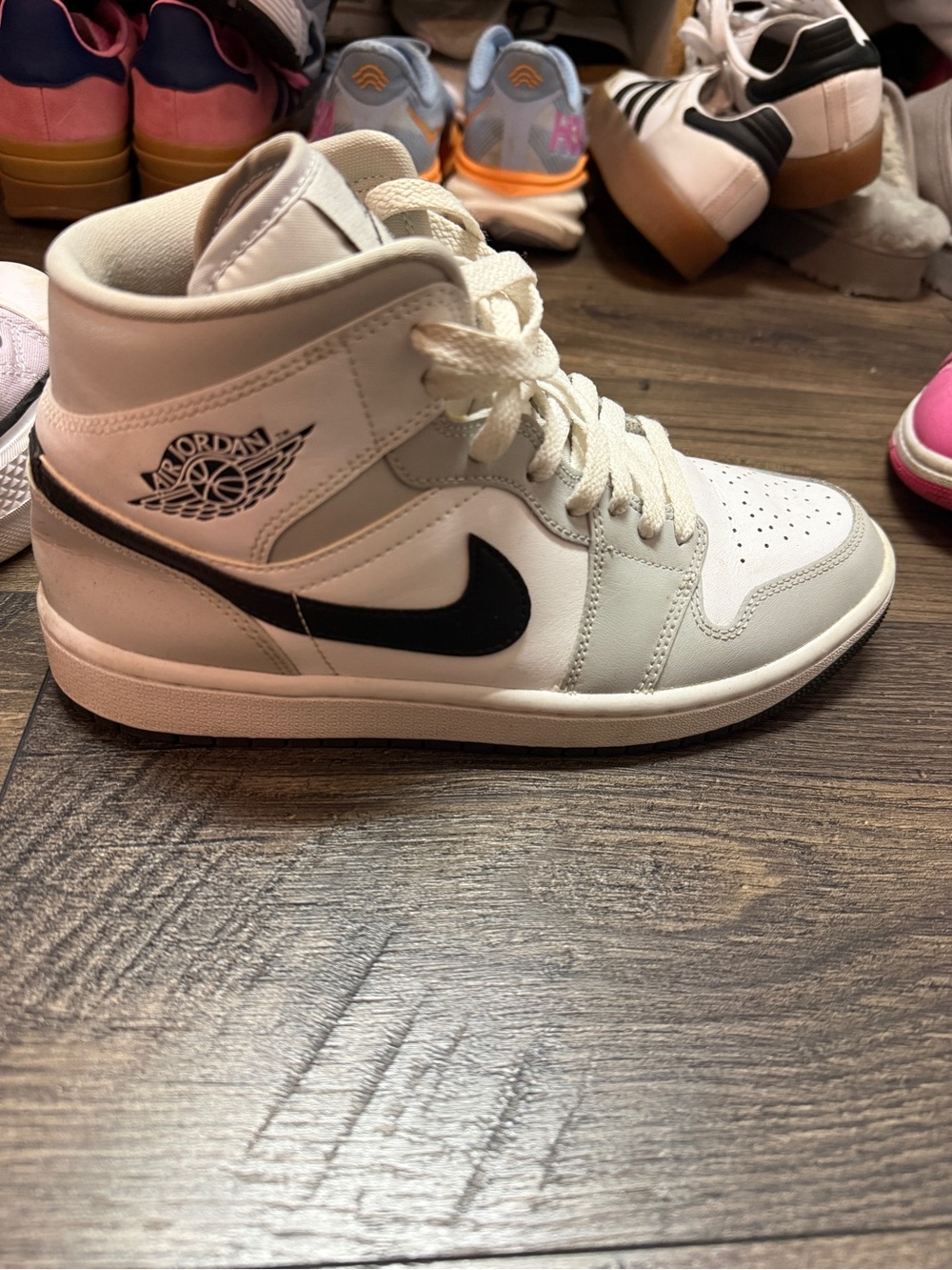 Jordan Mid-Top Sneakers in White and Black